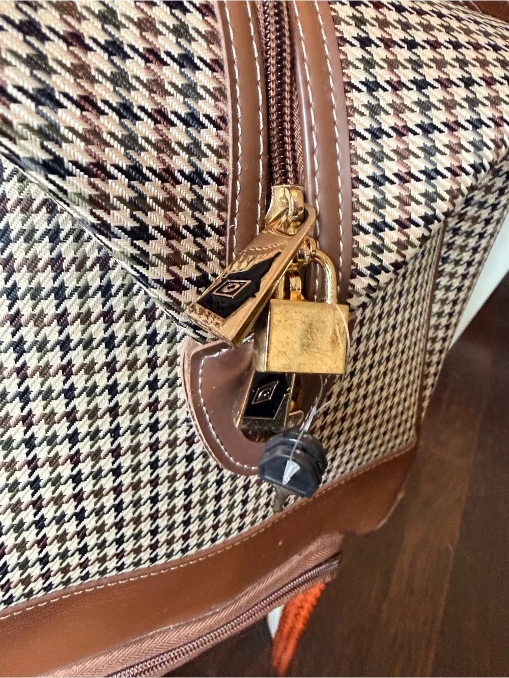 London Fog Cambridge Houndstooth Carry on Duffel 20